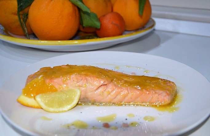 Filetto di salmone agli agrumi di sicilia