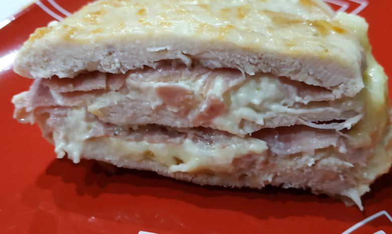 millefoglie di pollo con prosciutto e formaggio