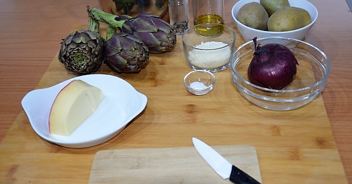 Carciofi ripieni cipolla e formaggio