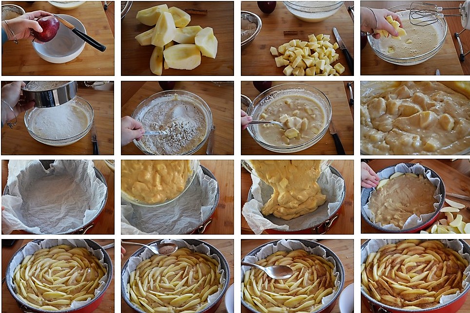 Preparazione torta di mele cannella e mascarpone 2