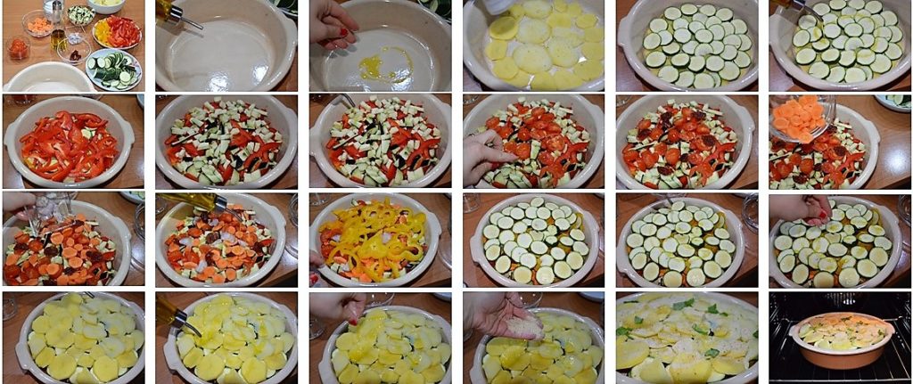 Preparazione verdure al forno