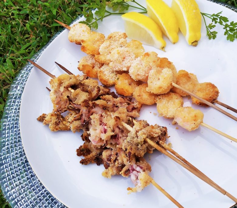 Spiedini di mare con panatura al limone